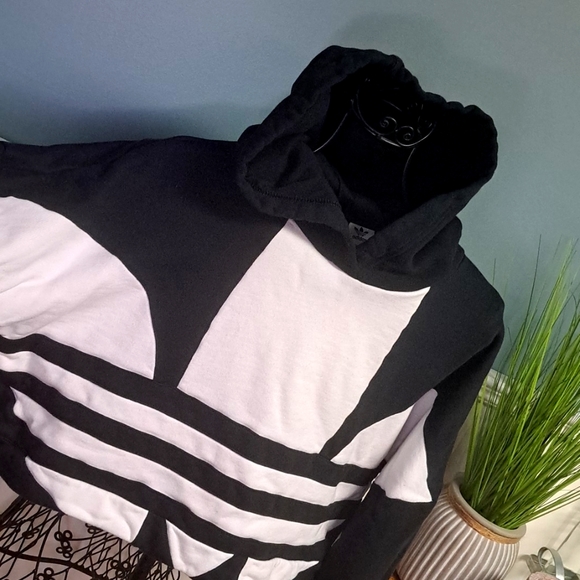 Adidas Size Large Crop Pullover Large Logo - Picture 5 of 9